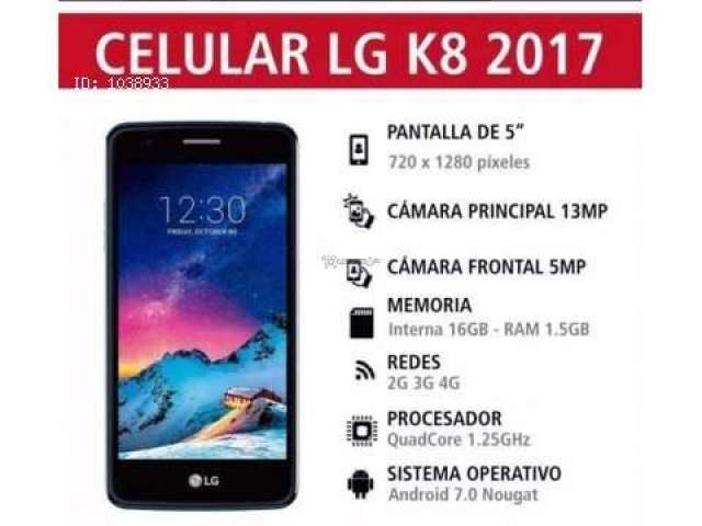 VENDO CELULAR LG K8 2017 VENDO CELULAR LG K8 2017